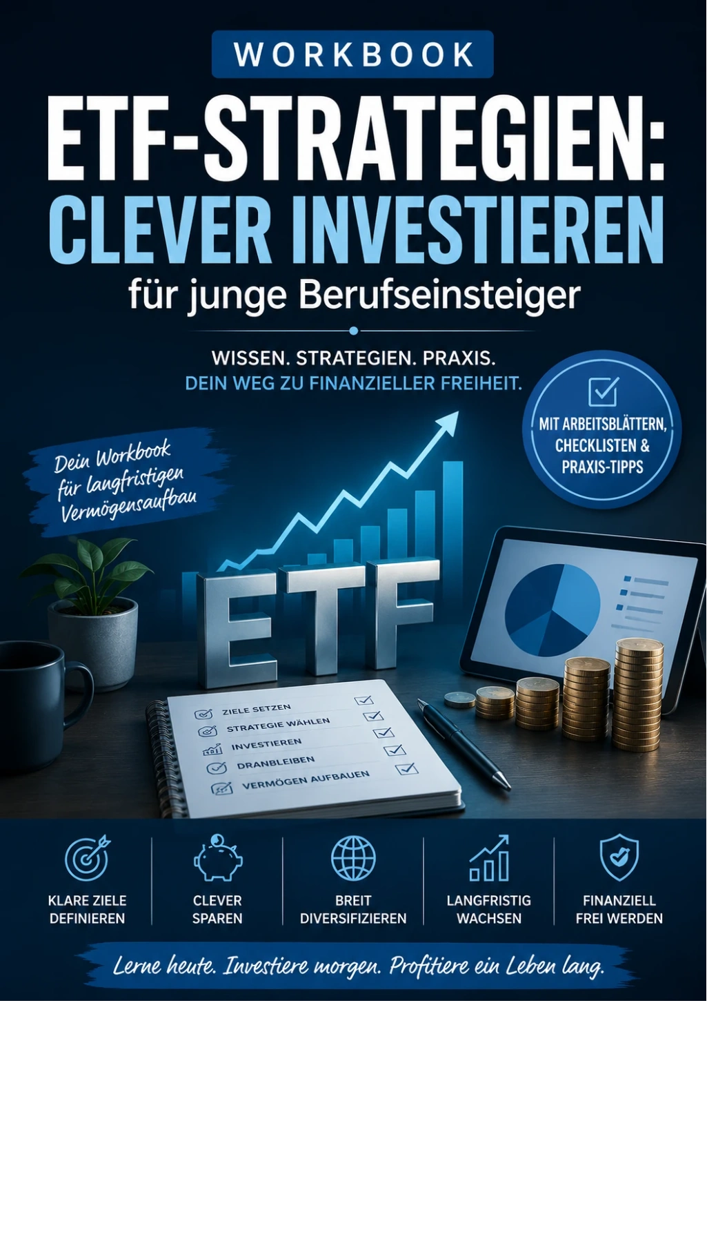 Cover von Eine erfolgreiche Zukunft beginnt mit klugem Investieren - Lerne alles über ETF-Strategien für junge Berufseinsteiger!