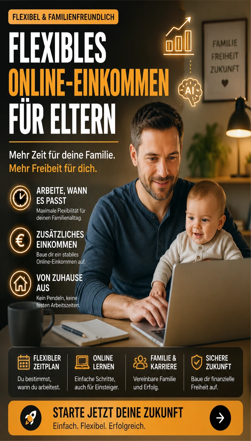 Cover von Entdecke die Geheimnisse flexibler Online-Einkommensquellen für Eltern!