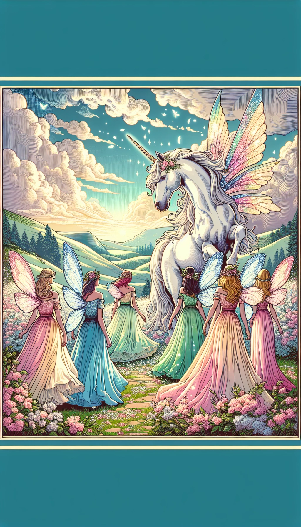 Cover: Zauberhafte Welt der Einhörner und Feen – Ausmalbuch für kleine Künstler